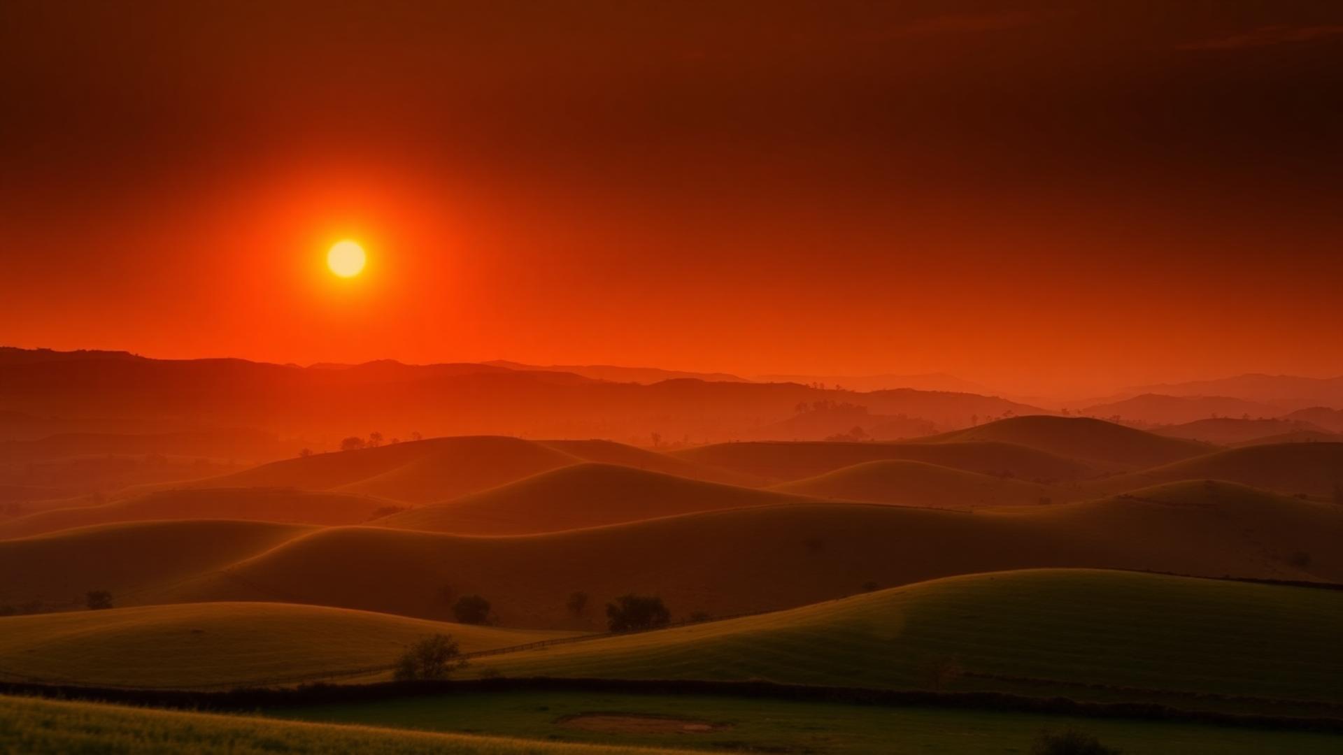 Sunrise over Karnataka landscape